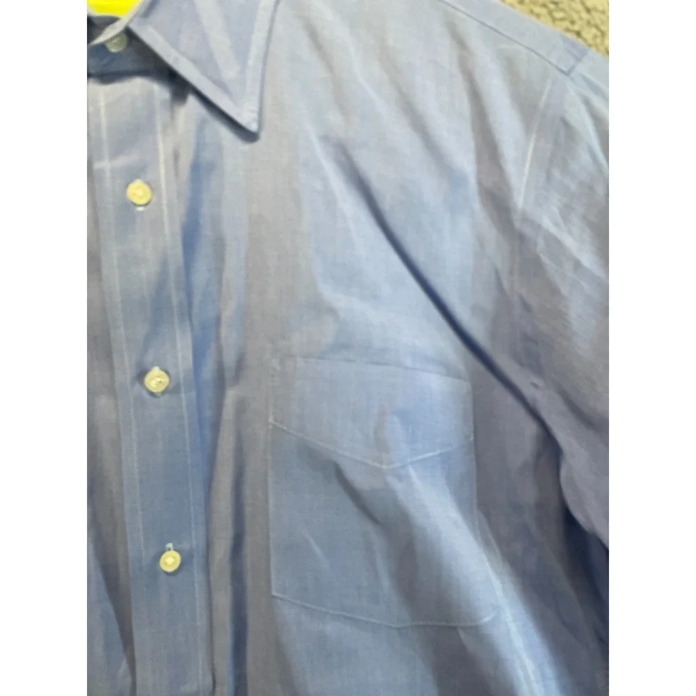 J Crew Dress Shirt Men's Large Blue 16/16.5‎  Button Up Casual Business